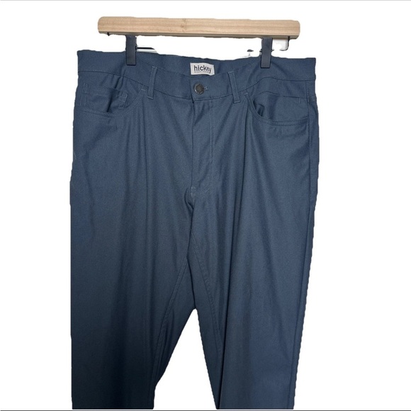 Hickey Freeman Dress Pants Mens 34x32 Blue Chino Straight Leg Stretch Casual - Picture 2 of 15